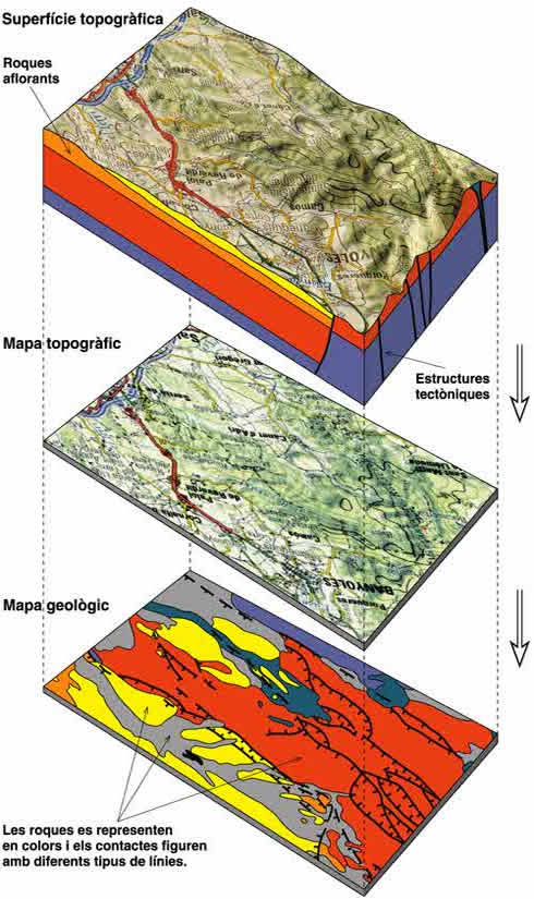 Corte geológico grande